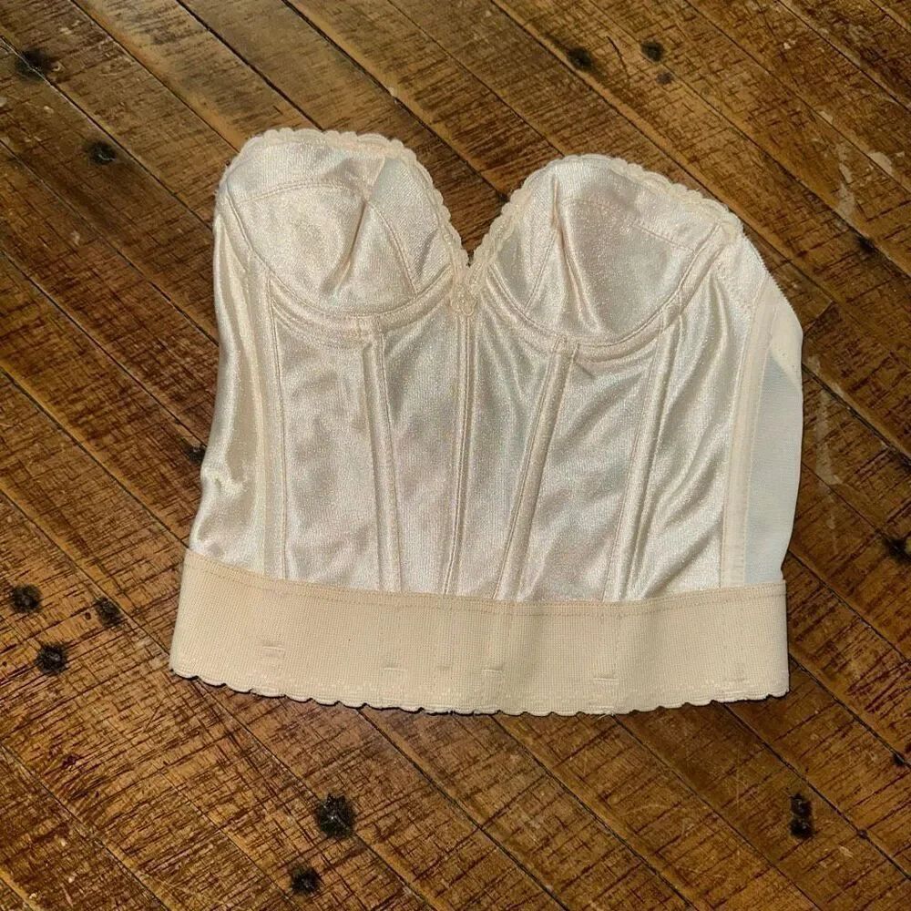 Subtract vintage cream bustier strapless corset 32A bra